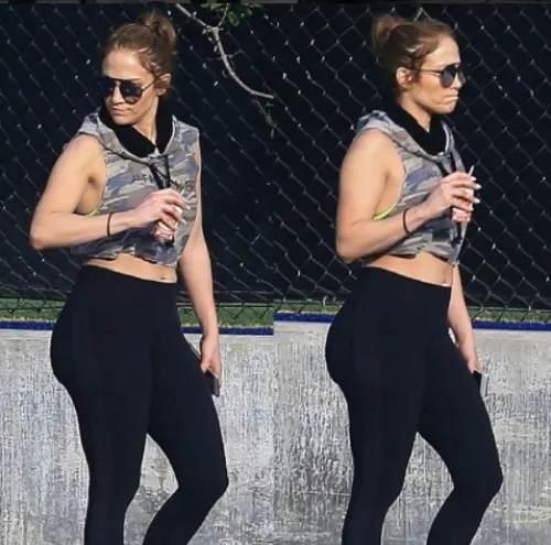 Captan a Jennifer Lopez ejercitándose sin ropa interior