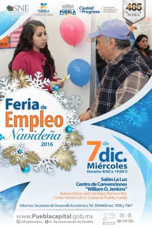 Numerosas vacantes en la Feria de empleo Navideña en Puebla