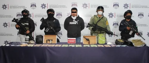 Guardia Nacional y SSC de Puebla detienen a “El Checo” ,probable narcomenudista