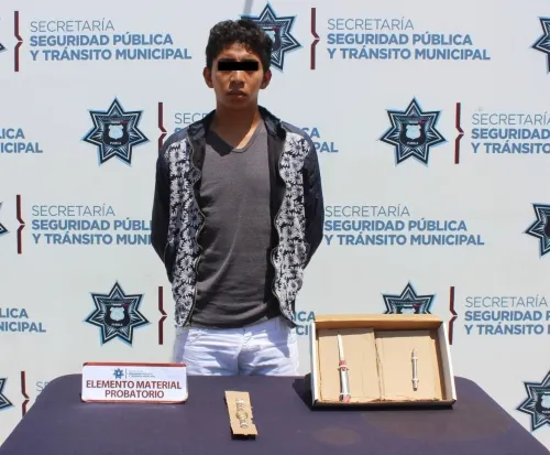 Detuvo SSPTM de Puebla a hombre por robo a taxista y lesiones