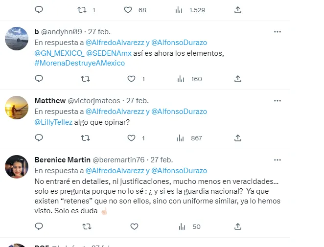 Reacciones Twitter Guardia Nacional