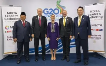 Claudia Sheinbaum se reunió con líderes del grupo MIKTA, en Río de Janeiro, Brasil