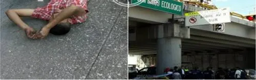 Hombre cae del puente de Periférico y 11 Sur