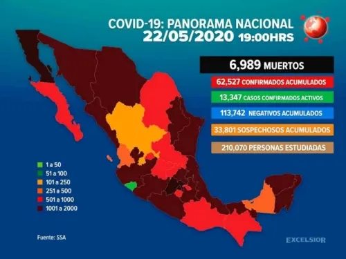 Asciende a 6 mil 989 la cifra de muertos por Covid-19 en México
