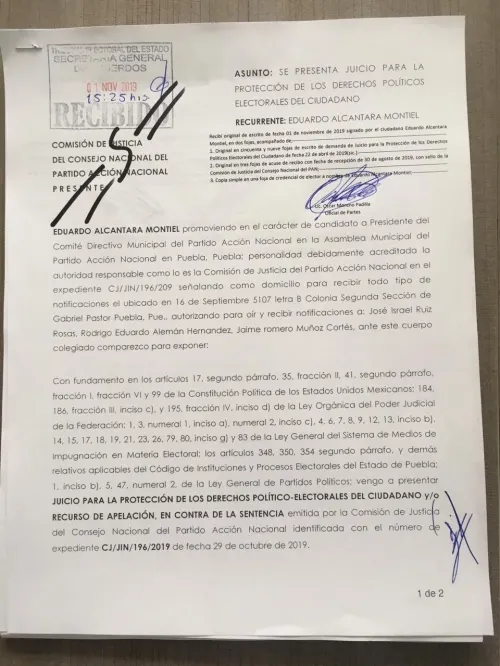 Alcántara Montiel cumple su palabra e impugna elección municipal