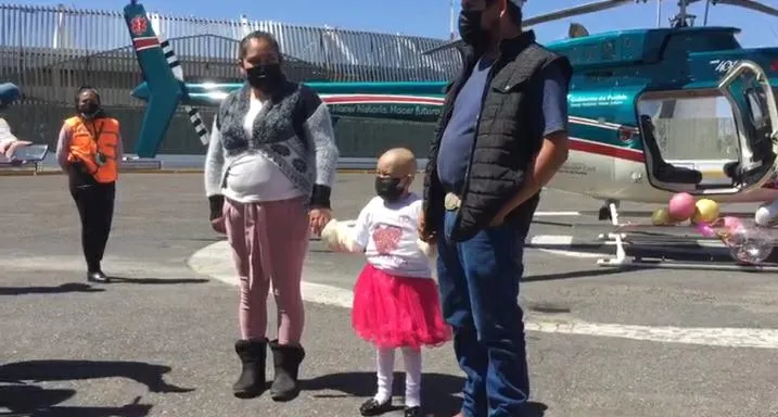 Hannia cumplió su sueño: viajar en helicóptero