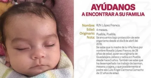 Abandonan a bebé de cuatro meses de nacida
