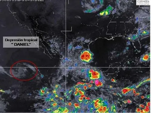 Se debilita la depresión tropical “Daniel” en el Pacífico