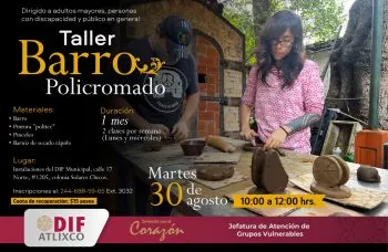 DIF Municipal de Atlixco invita a los talleres para grupos vulnerables
