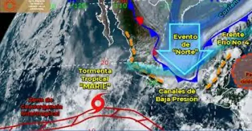 Se forma la tormenta tropical Marie en el Océano Pacífico