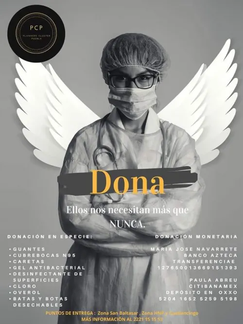 Grupo de planners en Puebla impulsa “Dona”, campaña a favor del personal médico