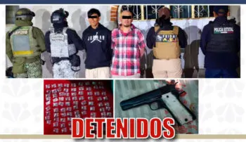 Operativo en Atlixco: FGE asegura cristal y arma calibre .38; hay dos personas detenidas