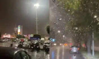 Tormenta eléctrica y fuerte lluvia sacude la capital poblana