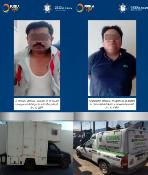 Policía Estatal recuperó cuatro vehículos y un semiremolque con reporte de robo; hay dos detenidos