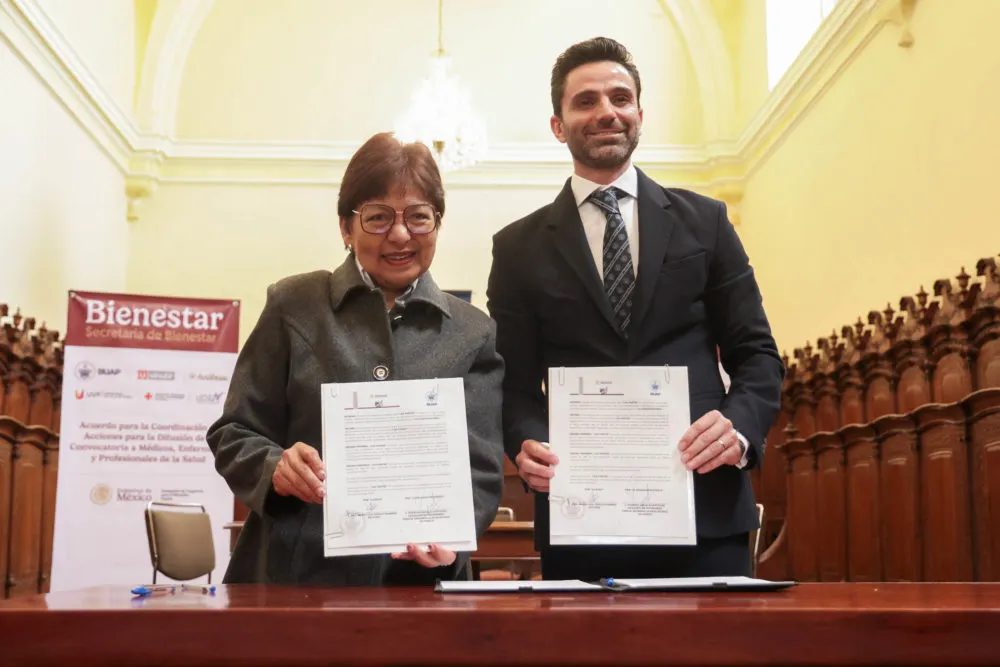 BUAP y Secretaría de Bienestar firman convenio para llevar atención médica a comunidades vulnerables de Puebla