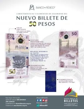 Nuevo billete de 50 pesos entra en circulación