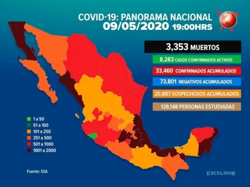 Incrementa a 3,353 la cifra de muertos por Covid-19 en México