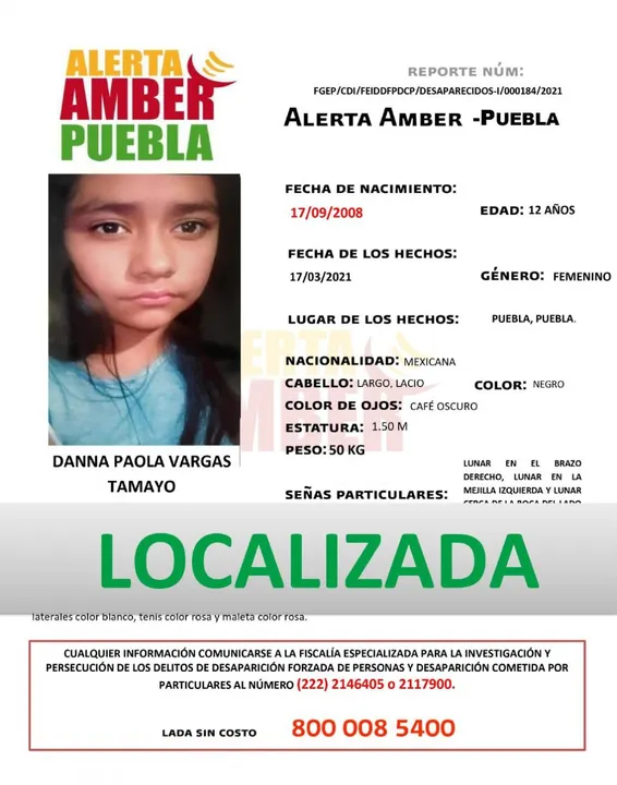 A través de Alerta Amber se localizó a Danna Paola de 12 años