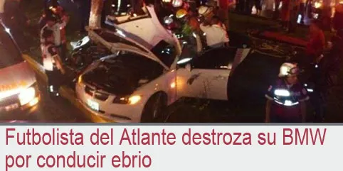Futbolista del Atlante destroza su BMW por conducir ebrio