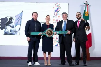 Claudia Sheinbaum anuncia la clase de box más grande del mundo; el evento será promovido por “Canelo” Álvarez