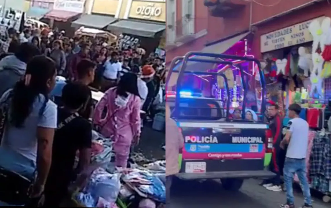 Riña entre ambulantes del Centro Histórico de Puebla