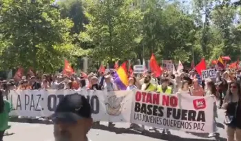 A dos días, manifestantes se oponen a la cumbre de la OTAN en España