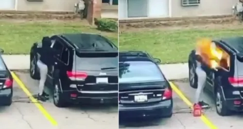 Quiso vengarse de su exnovio quemando su camioneta, pero le explotó en la cara