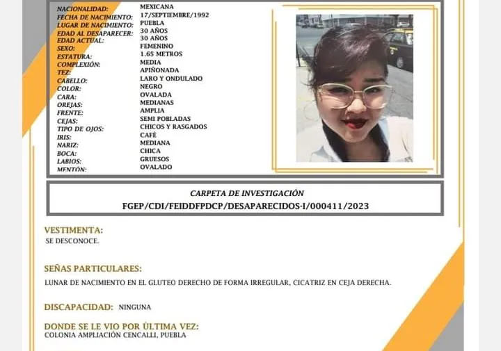 Boletín de busqueda Liliana