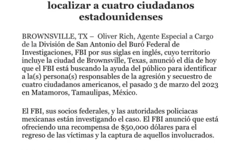 Carta FBI Tamaulipas