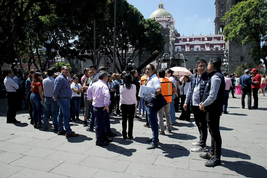 Segundo Simulacro Nacional Zocalo Puebla