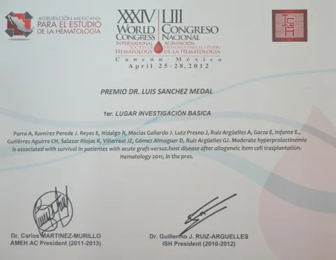 Catedrático UDLAP obtiene primer lugar del Premio de Hematología