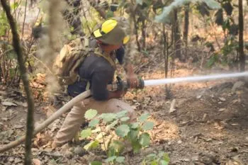 PC y CONAFOR trabajan para sofocar incendio en localidad de Tlatempa, Zacatlán