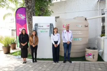 Inaugura MariElise Budib colector pluvial en la UMI del SMDIF Puebla con apoyo de Heineken México