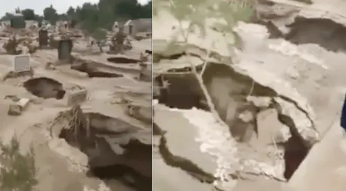 Video viral expone extraños agujeros en tumbas de un cementerio