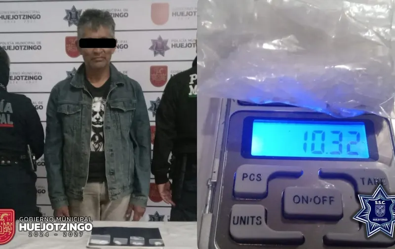 Decomisan cristal y marihuana en tres operativos de la policía municipal en Huejotzingo