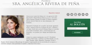 Presidencia oculta perfil de Angélica Rivera