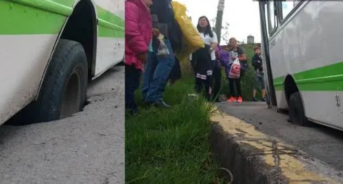 Transporte público cae en megabache en la colonia Naciones Unidas