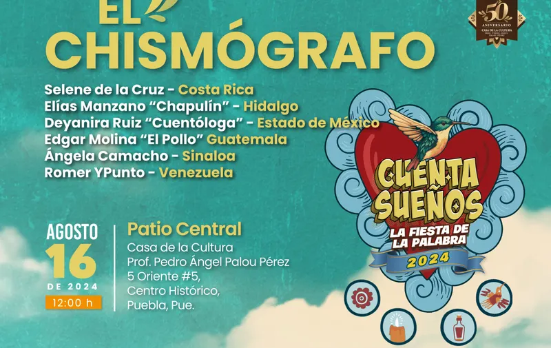 Iniciará en Puebla Festival “Cuenta Sueños. La Fiesta de la Palabra”: Cultura