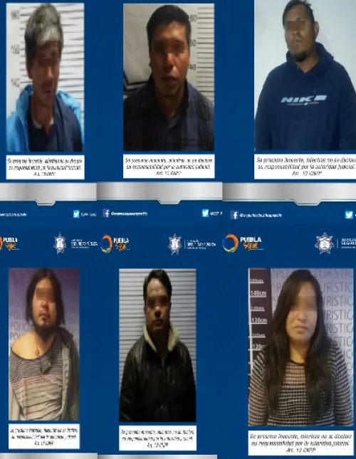 Policía estatal aseguró a ocho personas por la comisión de distintos hechos ilícitos
