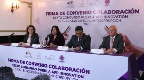 Firman convenio para difundir e impulsar el sexto concurso Puebla App Innovation 2020