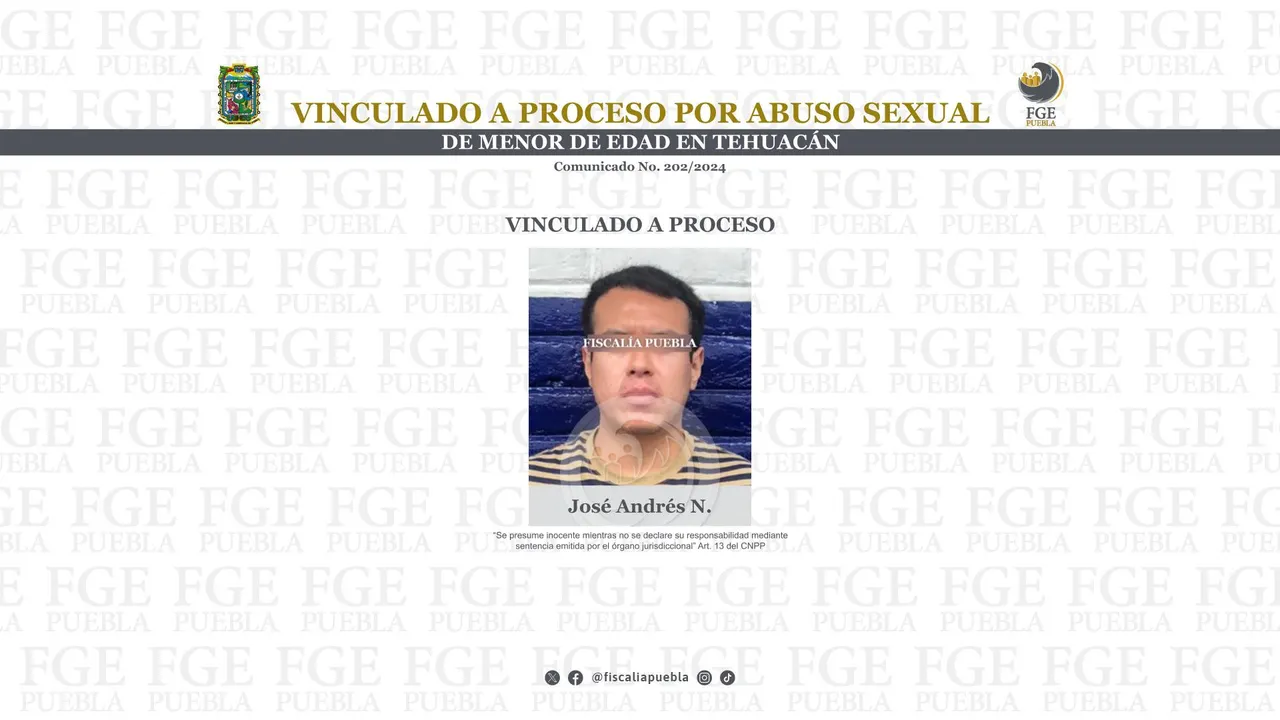 Vinculan a proceso a sujeto por abuso sexual de una niña en Tehuacán