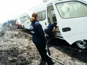Se registra incendio en pastizal en la zona de Angelópolis