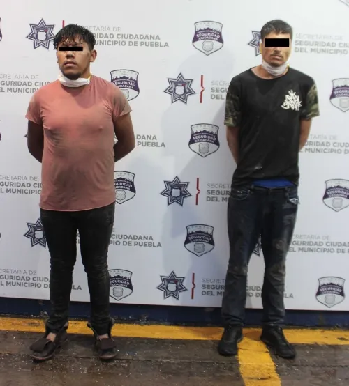 Policía municipal de Puebla detuvo a dos hombres por privación ilegal de la libertad.