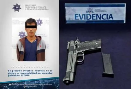 Detienen a hombre por portar de arma sin permiso en la colonia El Cerrito