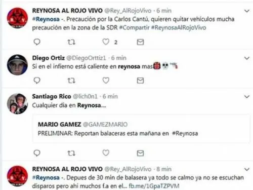 Reportan en redes balaceras tempraneras en Reynosa