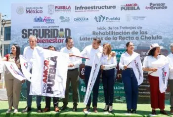 Gobierno de Puebla inicia trabajos de rehabilitación de laterales de la recta a Cholula