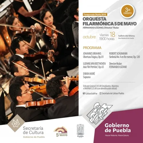 Soprano Enivia Muré, invitada al tercer concierto de temporada de Filarmónica 5 de Mayo