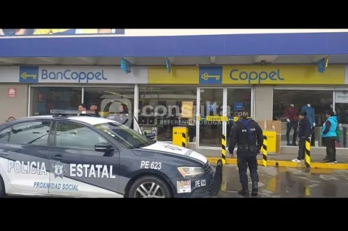 Sujetos armados asaltaron tienda Coppel en Amozoc
