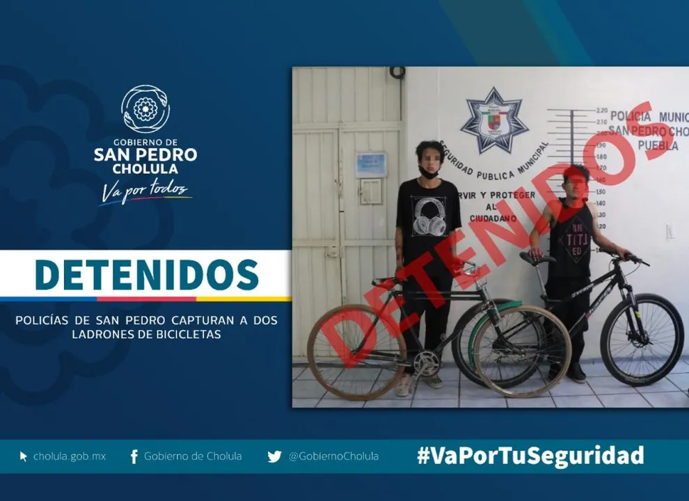 Policías de San Pedro capturan a dos ladrones de bicicletas