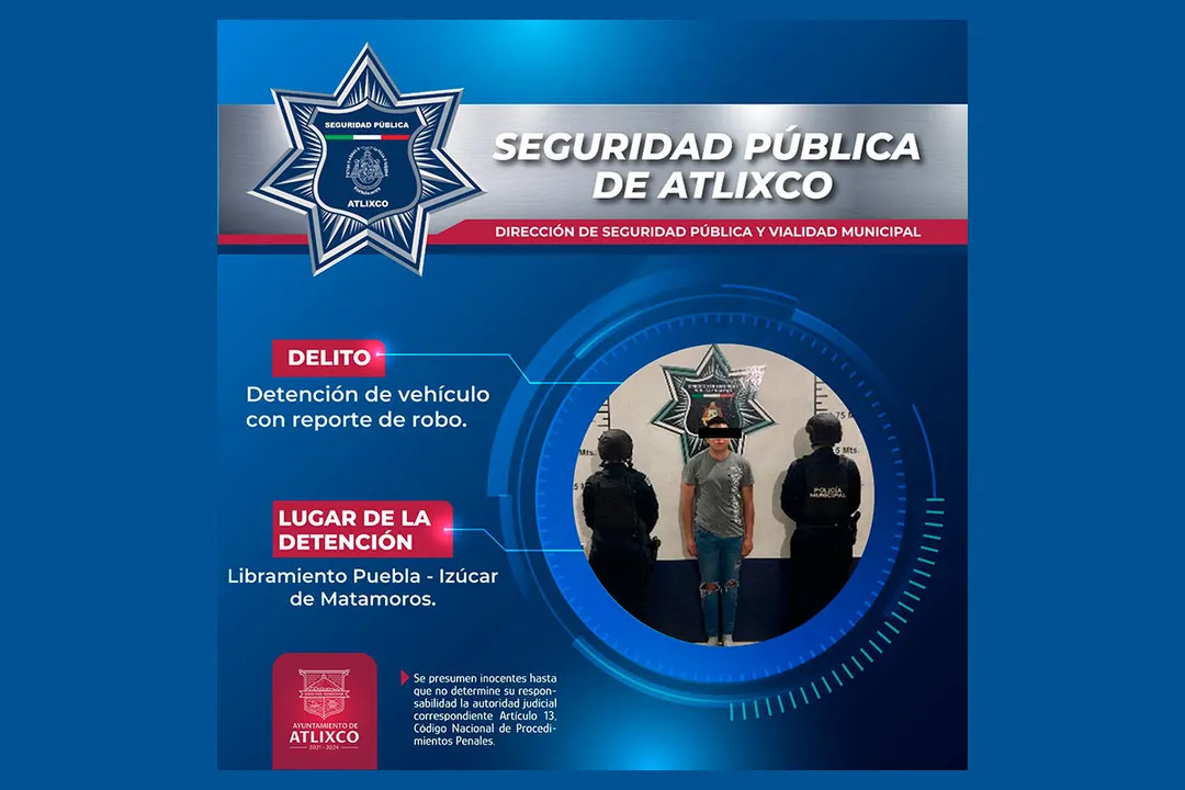 Ssp Atlixco Dtn Vehiculo Con Reporte De Robo